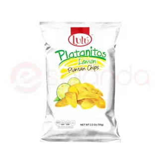 Lulu Plantain Lemon Chips: 70G Snack, 70G