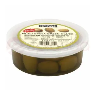 Krinos Pitted Green OLIVES:8OZ Pickle, 8 OZ