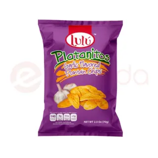 Lulu Garlic Plantain CHIPS:70G Snack, 70G